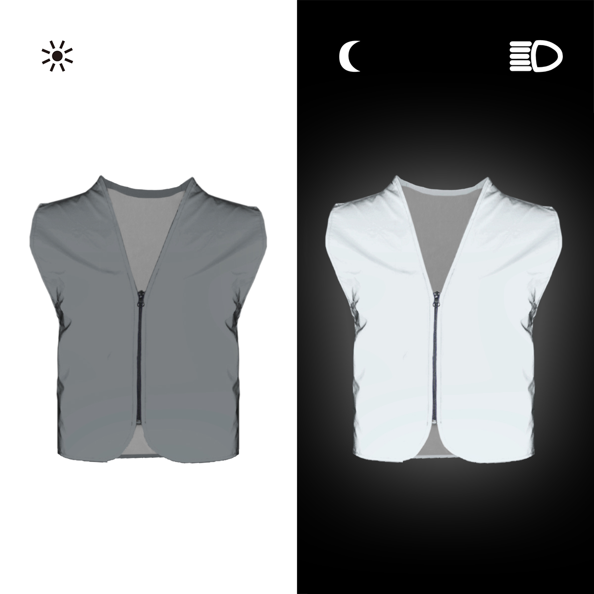 Invisible Zip Fastener - Salzmann Gilet riflettente Gilet di sicurezza