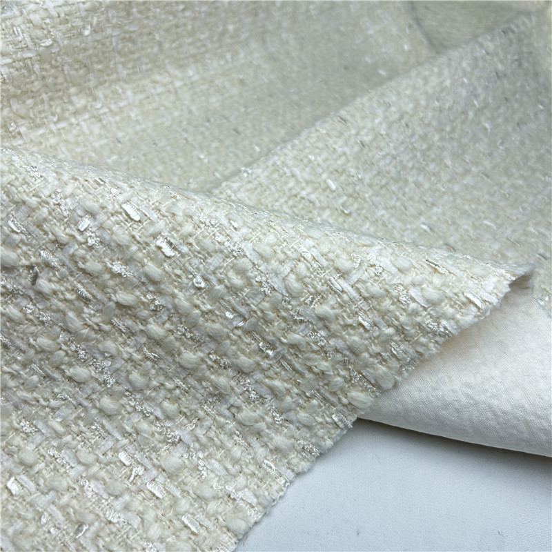 Sewing Tweed - Beige francese di lusso drappeggiato con