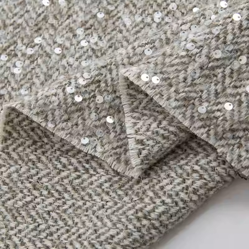 Sewing Tweed - Tessuto di tweed di lana intrecciata