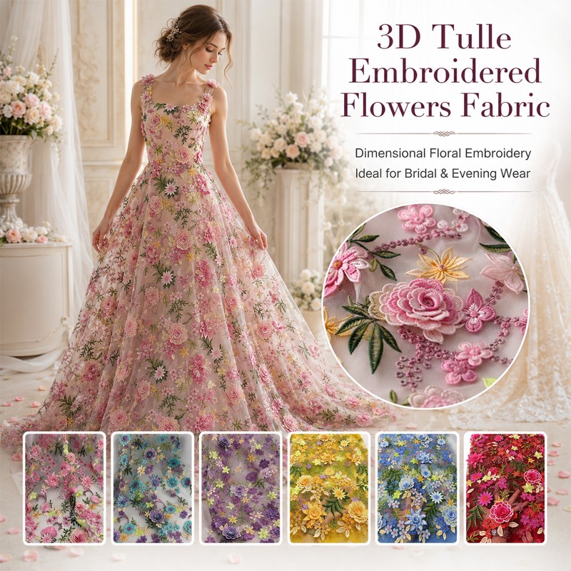 Tessuto in Tulle Ricamato Flor - Textile And Sewing Supply recensione e prezzo